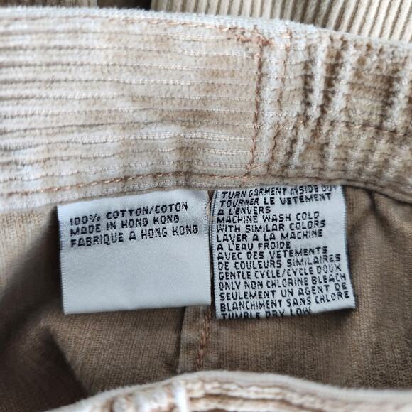 Vintage 90s Tan Corduroy High Rise Pleated Trousers Academia Mom Pant Talbots 10 - Picture 6 of 10